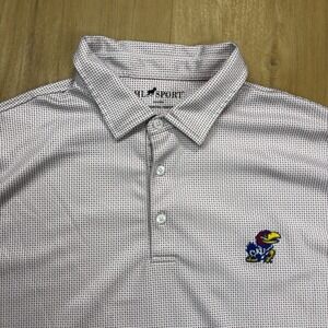HL Sport Men's 2XL Kansas Jayhawks Bamboo Charcoal Golf Polo Geometric Abstract